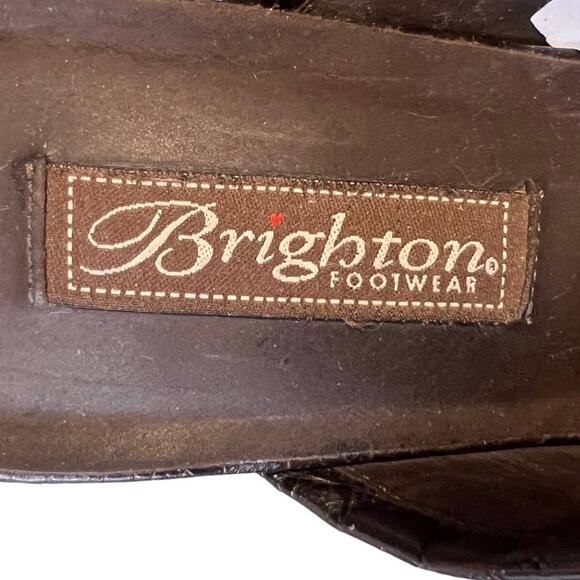 Brighton Fiona Mules Size 8.5N Brown Leather Embroidered Floral Nubuck Suede - Picture 14 of 16